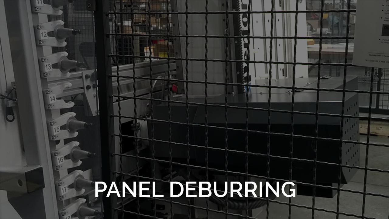 Image of Panel Deburring with the words Panel Deburring on top of image