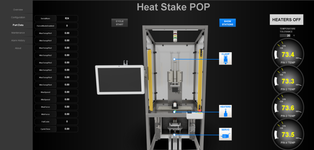 Heat Stake screen