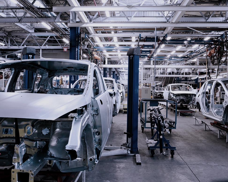 An automotive manufacturing plant to depict the automotive industry