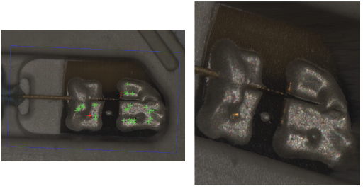 Figure 4: The gold color was registered but the 3D scan revealed it was an aberration. 
Figure 5: Height setup for the 3D camera