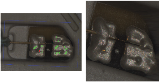 Figure 4: The gold color was registered but the 3D scan revealed it was an aberration. Figure 5: Height setup for the 3D camera